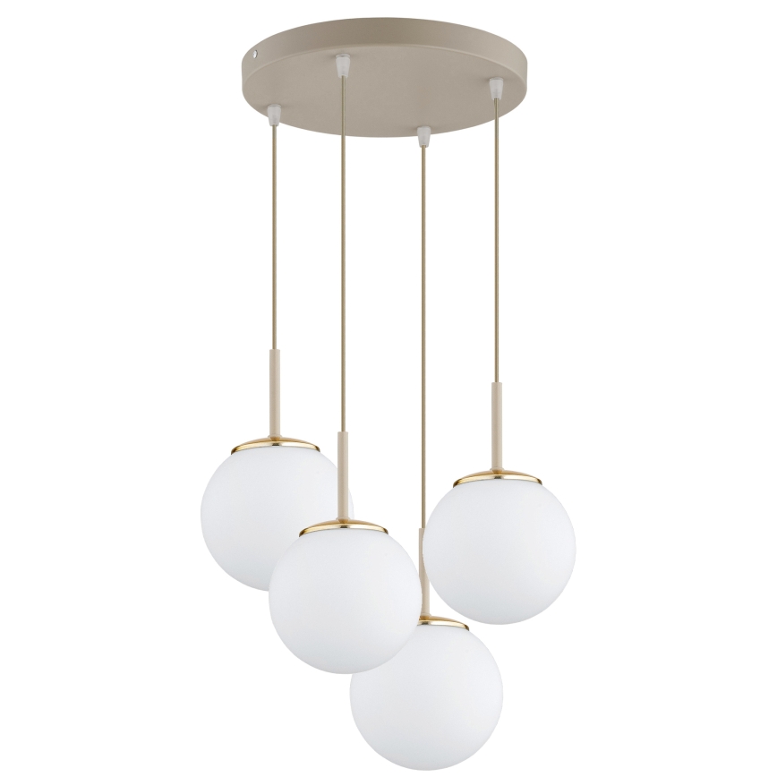 Brilagi - Taklampa på vajer 4xE27/60W/230V beige/guld
