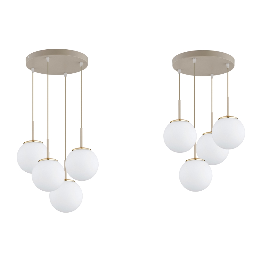 Brilagi - Taklampa på vajer 4xE27/60W/230V beige/guld