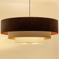 Brilagi - Taklampa på vajer LUNETA 3xE27/60W/230V Ø 80 cm brun/beige/krämfärgad