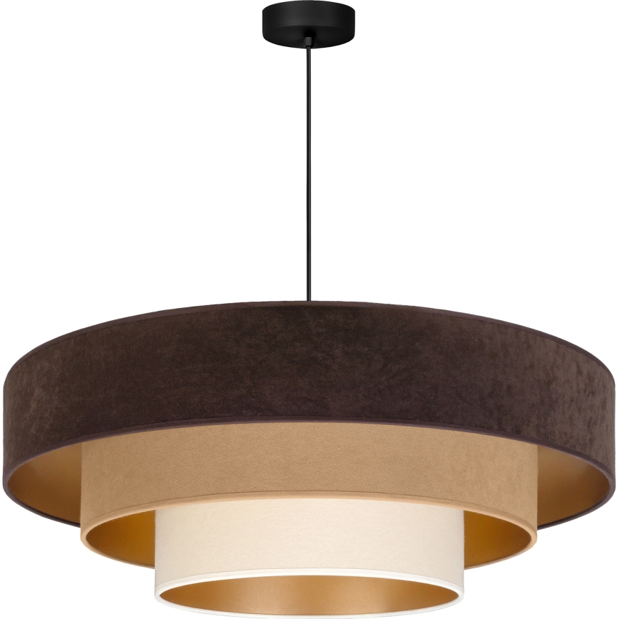 Brilagi - Taklampa på vajer LUNETA 3xE27/60W/230V Ø 80 cm brun/beige/krämfärgad
