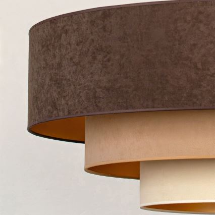 Brilagi - Taklampa på vajer LUNETA 3xE27/60W/230V Ø 80 cm brun/beige/krämfärgad