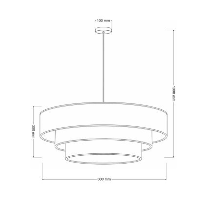 Brilagi - Taklampa på vajer LUNETA 3xE27/60W/230V Ø 80 cm brun/beige/krämfärgad
