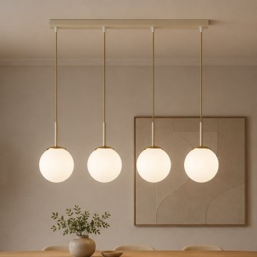 BRILAGI - Taklampa på vajer MILO 4xE27/60W/230V beige/guld