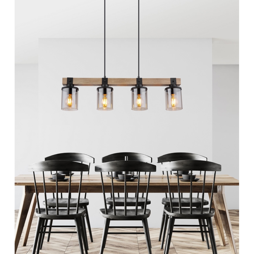 Brilagi - Taklampa på vajer VISTA 4xE27/60W/230V ek