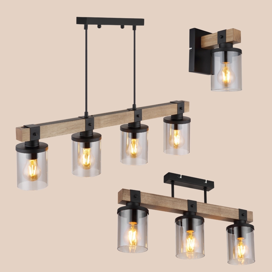 Brilagi - Taklampa på vajer VISTA 4xE27/60W/230V ek