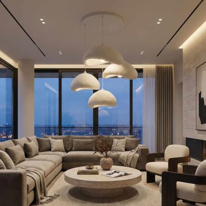 Brilagi - Taklampa på vajer WABI SABI 4xE27/40W/230V Ø 90 cm vit