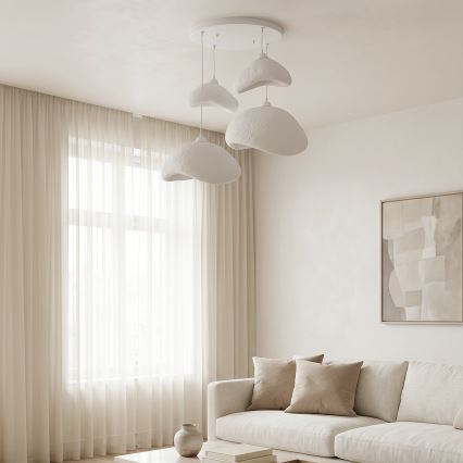 Brilagi - Taklampa på vajer WABI SABI 4xE27/40W/230V Ø 90 cm vit