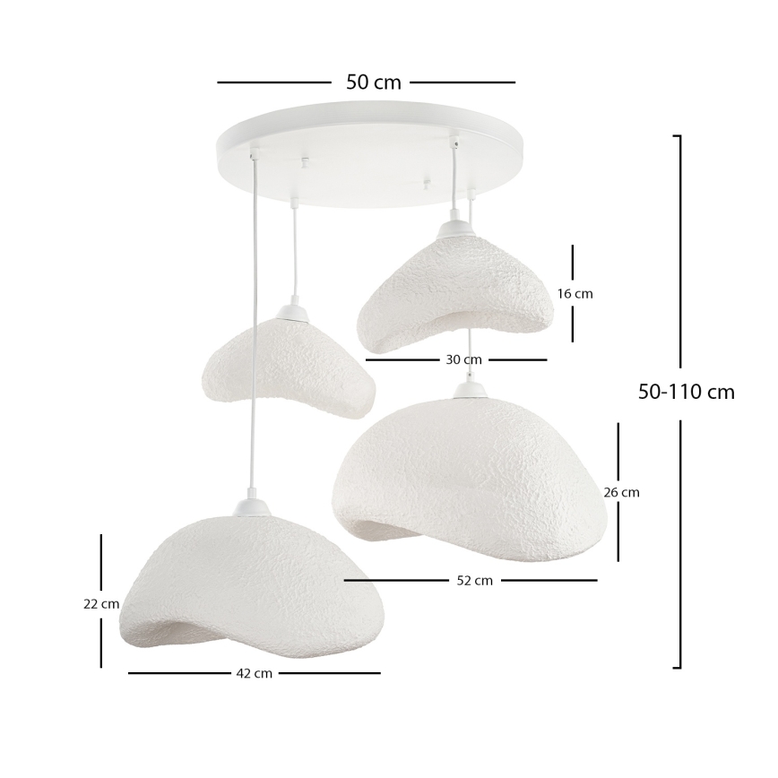Brilagi - Taklampa på vajer WABI SABI 4xE27/40W/230V Ø 90 cm vit