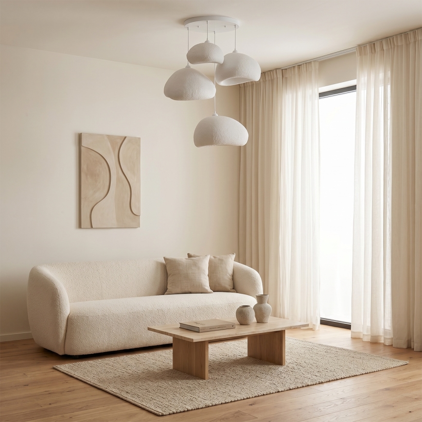 Brilagi - Taklampa på vajer WABI SABI 4xE27/40W/230V Ø 95 cm vit