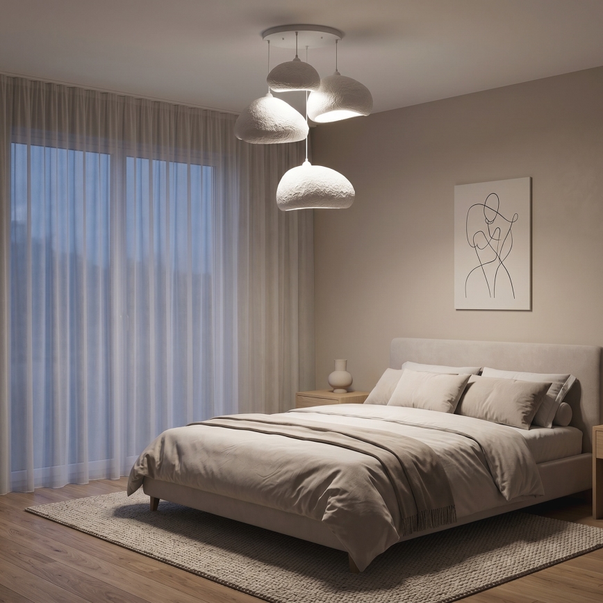 Brilagi - Taklampa på vajer WABI SABI 4xE27/40W/230V Ø 95 cm vit
