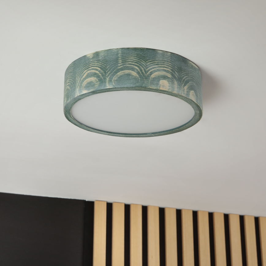 Brilagi - Taklampa PINO 1xE27/15W/230V furu/grön, Ø 27,5 cm