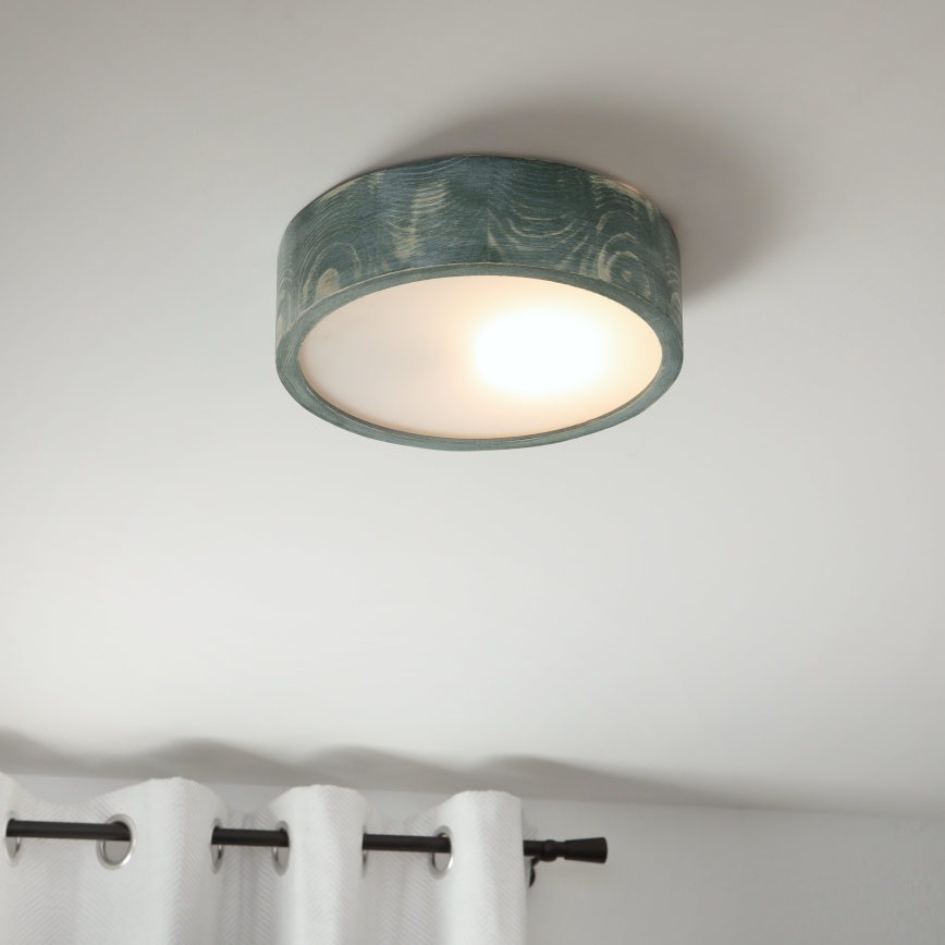 Brilagi - Taklampa PINO 1xE27/15W/230V furu/grön, Ø 27,5 cm