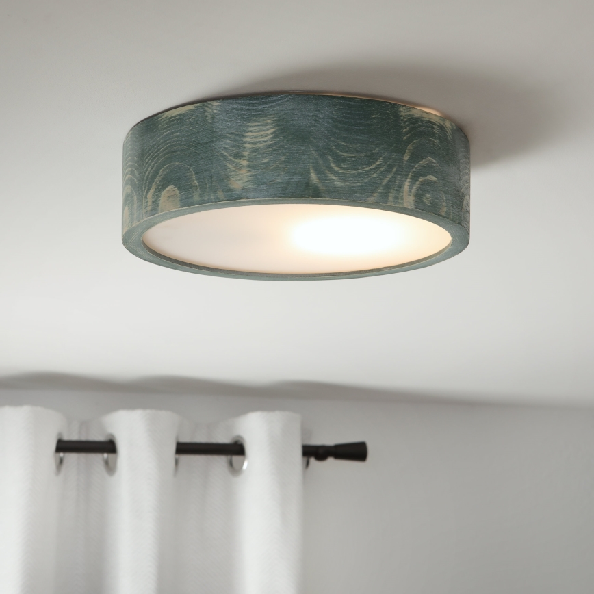 Brilagi - Taklampa PINO 1xE27/15W/230V furu/grön, Ø 27,5 cm