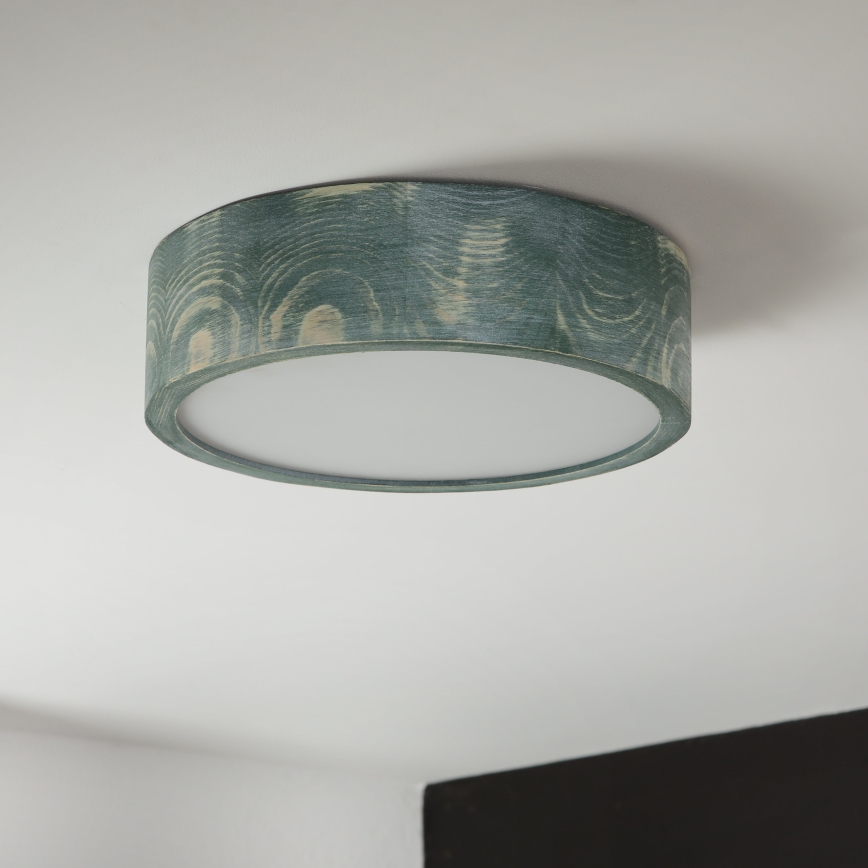 Brilagi - Taklampa PINO 1xE27/15W/230V furu/grön, Ø 27,5 cm