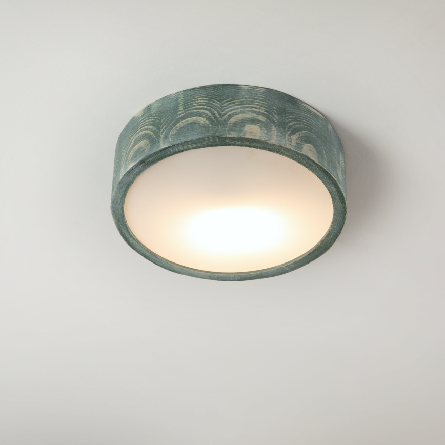 Brilagi - Taklampa PINO 1xE27/15W/230V furu/grön, Ø 27,5 cm
