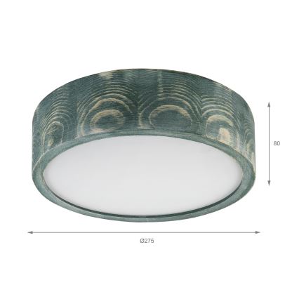 Brilagi - Taklampa PINO 1xE27/15W/230V furu/grön, Ø 27,5 cm