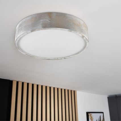 Brilagi - Taklampa PINO 2xE27/15W/230V furu/silver Ø 37,5 cm