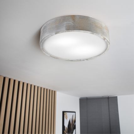 Brilagi - Taklampa PINO 2xE27/15W/230V furu/silver Ø 37,5 cm