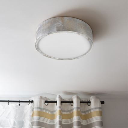 Brilagi - Taklampa PINO 2xE27/15W/230V furu/silver Ø 37,5 cm