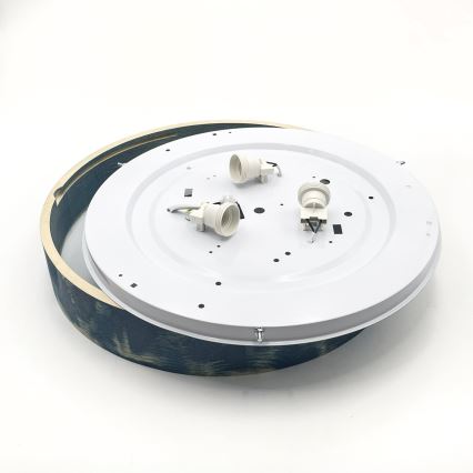 Brilagi - Taklampa PINO 3xE27/15W/230V furu/blå Ø 47,5 cm