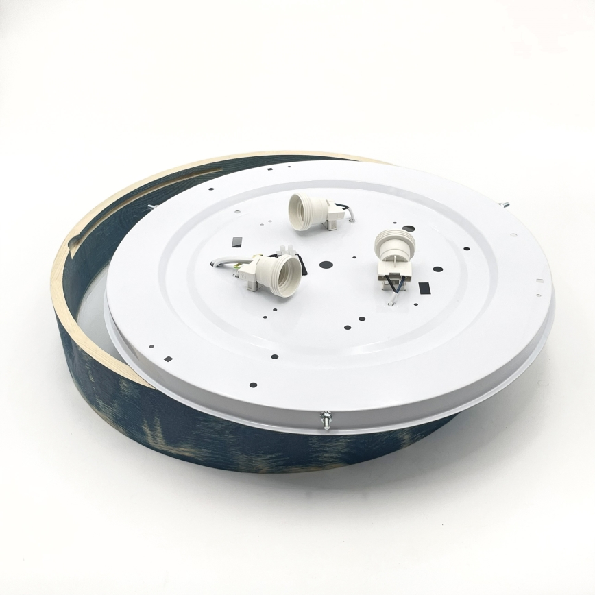 Brilagi - Taklampa PINO 3xE27/15W/230V furu/blå Ø 47,5 cm