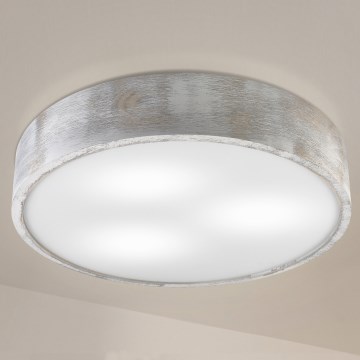 Brilagi - Taklampa PINO 3xE27/15W/230V i furu/silverfärgad Ø 47,5 cm