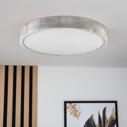 Brilagi - Taklampa PINO 3xE27/15W/230V i furu/silverfärgad Ø 47,5 cm