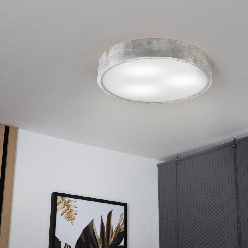 Brilagi - Taklampa PINO 3xE27/15W/230V i furu/silverfärgad Ø 47,5 cm