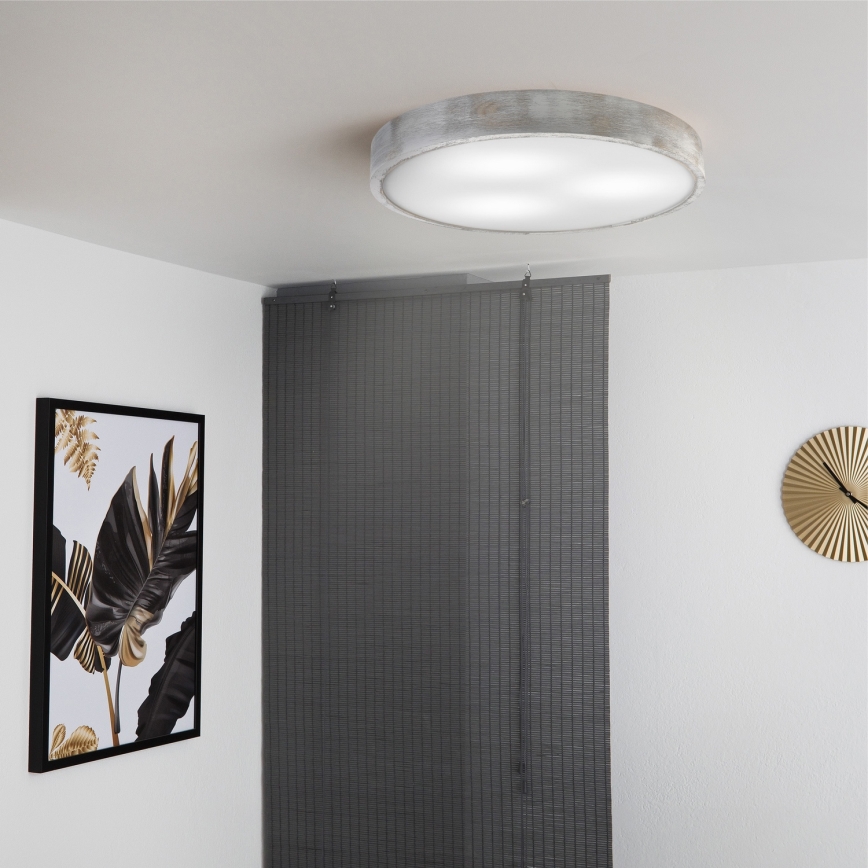 Brilagi - Taklampa PINO 3xE27/15W/230V i furu/silverfärgad Ø 47,5 cm