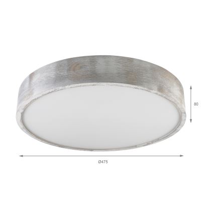 Brilagi - Taklampa PINO 3xE27/15W/230V i furu/silverfärgad Ø 47,5 cm