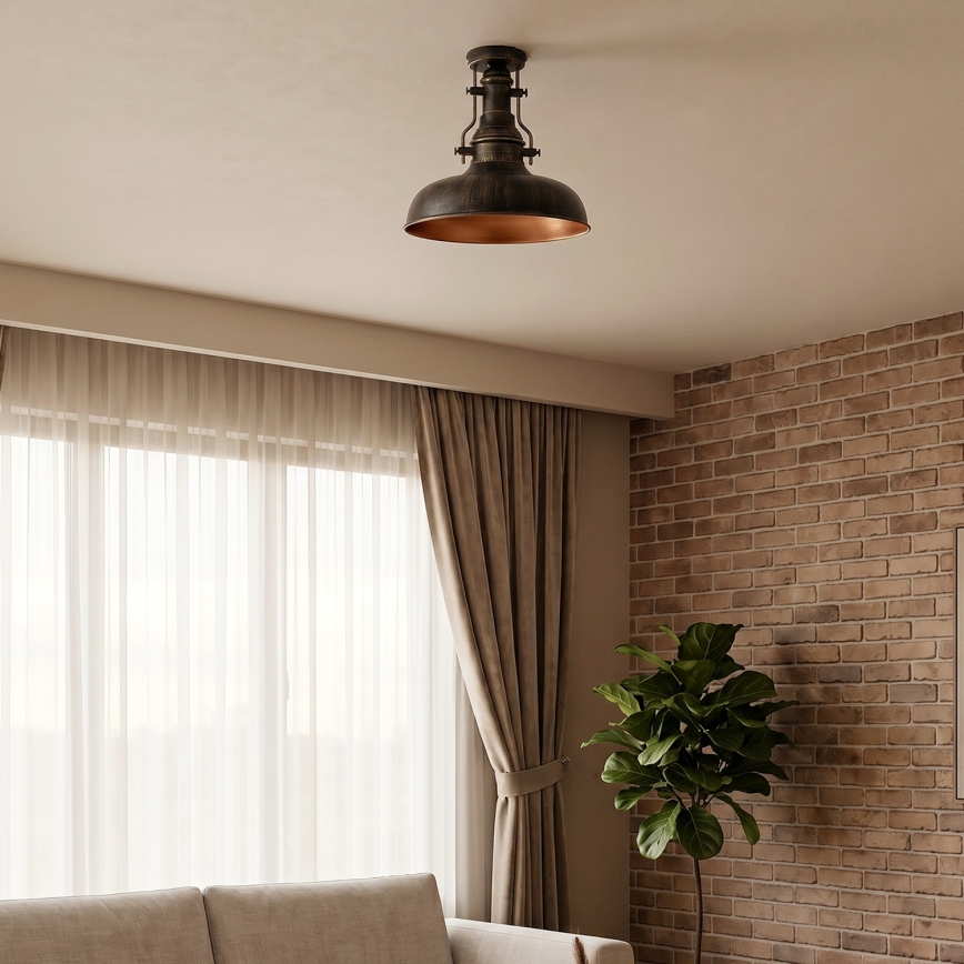 Brilagi - Taklampa PYRONIC 1xE27/40W/230V Ø 32 cm brons/patina