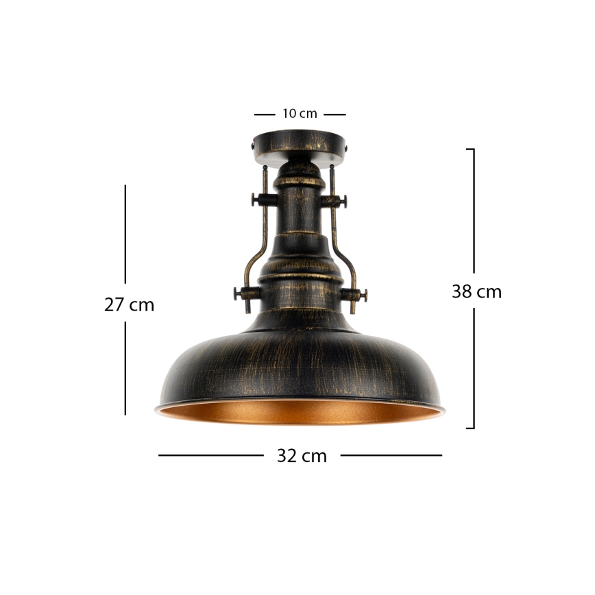 Brilagi - Taklampa PYRONIC 1xE27/40W/230V Ø 32 cm brons/patina
