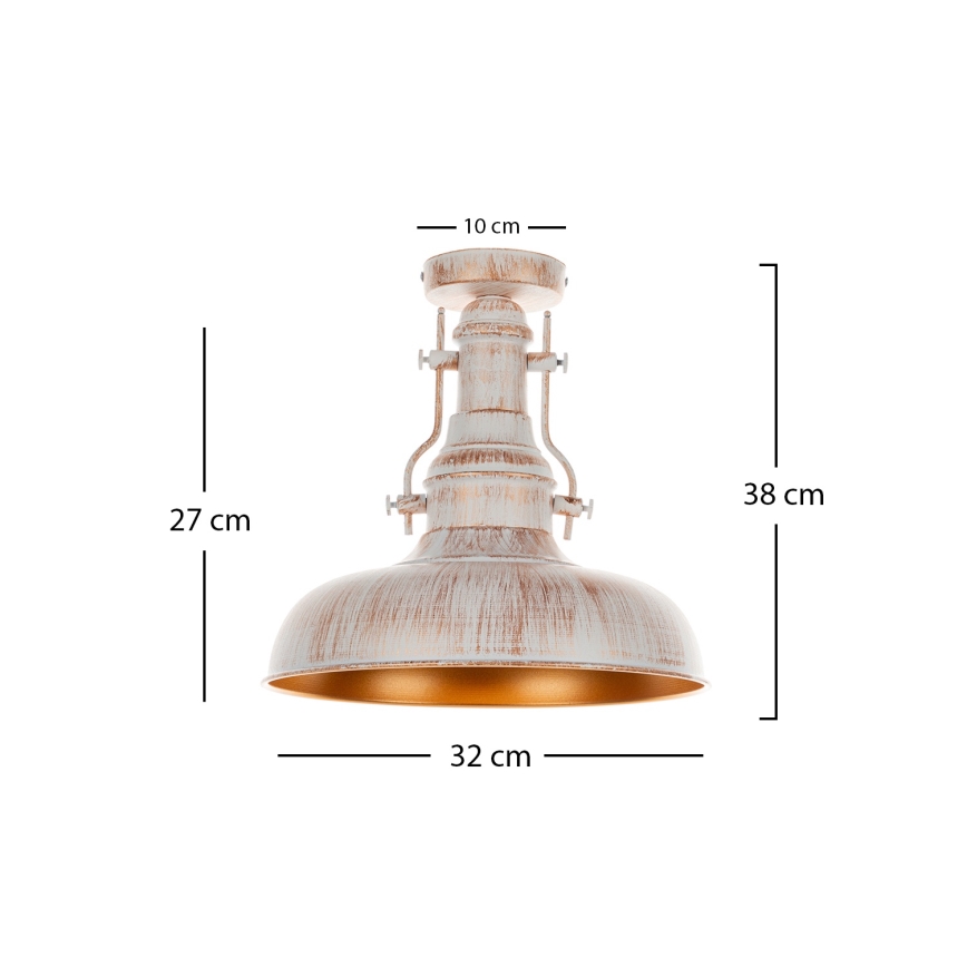 Brilagi - Taklampa PYRONIC 1xE27/40W/230V Ø 32 cm krämvit/patina