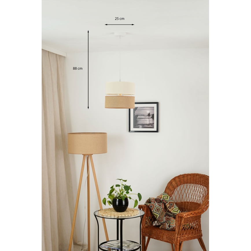 Brilagi - Taklampa ROYAL YUTE 1xE27/15W/230V Ø 25 cm beige/kräm