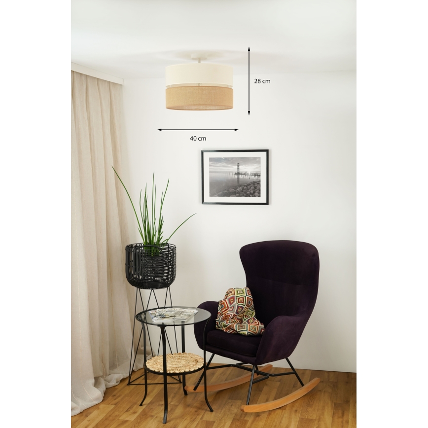 Brilagi - Taklampa ROYAL YUTE 1xE27/15W/230V Ø 40 cm beige/kräm