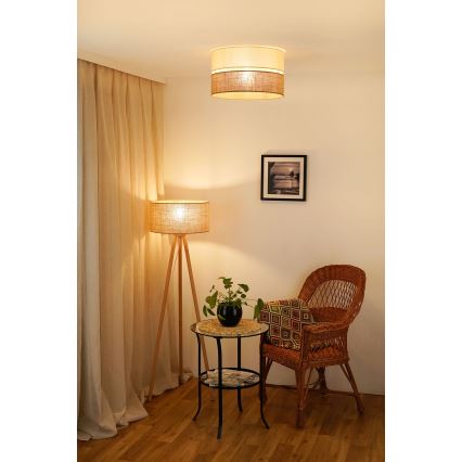 Brilagi - Taklampa ROYAL YUTE 1xE27/15W/230V Ø 40 cm beige/kräm