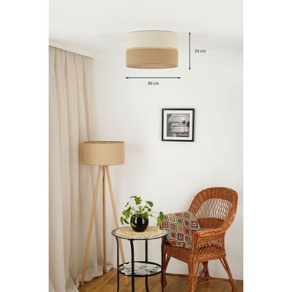 Brilagi - Taklampa ROYAL YUTE 1xE27/15W/230V Ø 40 cm beige/kräm
