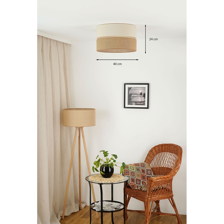 Brilagi - Taklampa ROYAL YUTE 1xE27/15W/230V Ø 40 cm beige/kräm