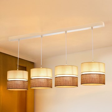 Brilagi - Taklampa ROYAL YUTE 4xE27/15W/230V beige/kräm/vit