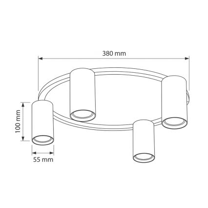 BRILAGI - Taklampa SELE 4xGU10/30W/230V beige