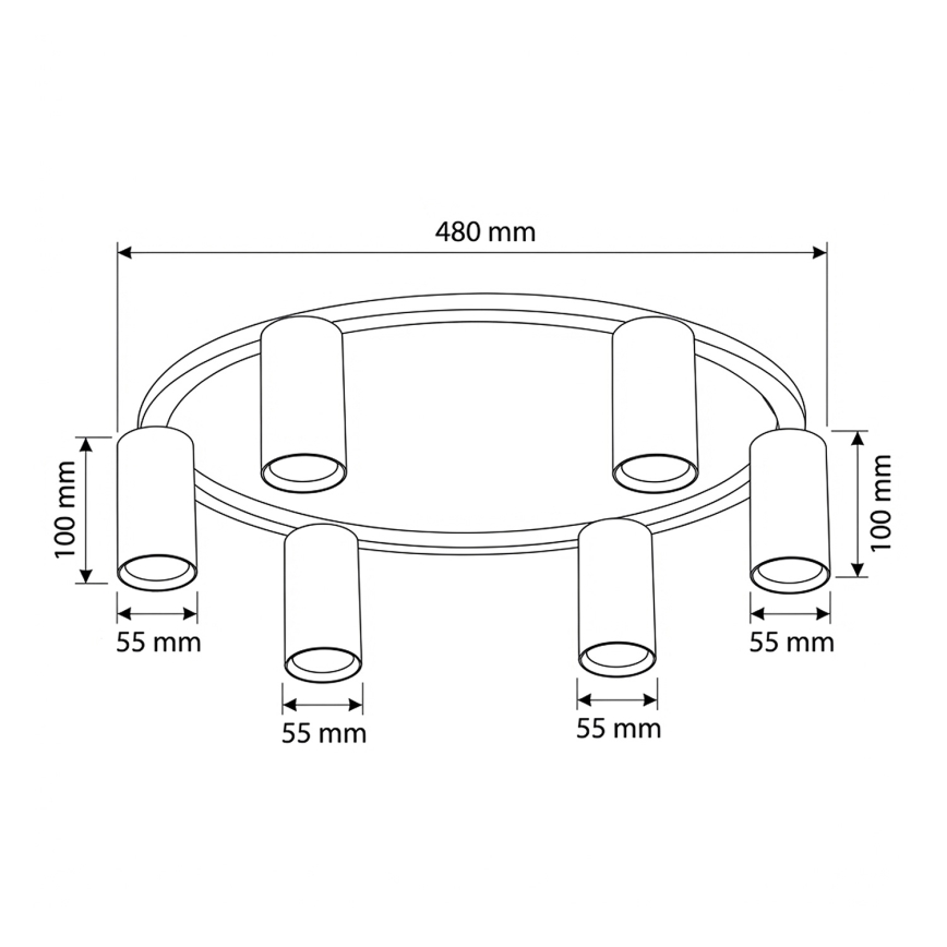 BRILAGI - Taklampa SELE 6xGU10/30W/230V vit