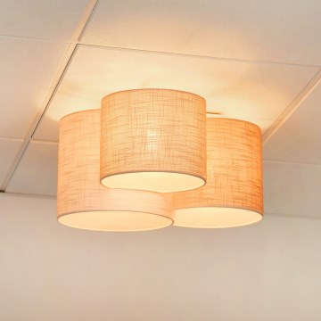 Brilagi - Taklampa SNAKE 3xE27/15W/230V 50x57 cm grå/krämfärgad