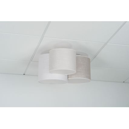 Brilagi - Taklampa SNAKE 3xE27/15W/230V 50x57 cm grå/krämfärgad