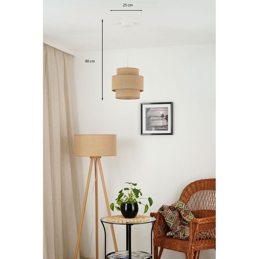 Brilagi - Taklampa SPACE YUTE 1xE27/15W/230V Ø 25 cm beige/vit