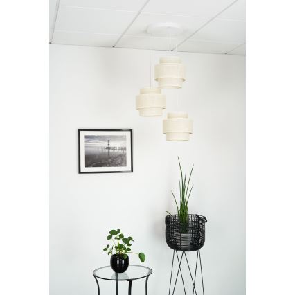 Brilagi - Taklampa SPACE YUTE 3xE27/15W/230V krämvit/vit