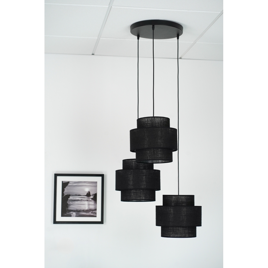 Brilagi - Taklampa SPACE YUTE 3xE27/15W/230V svart