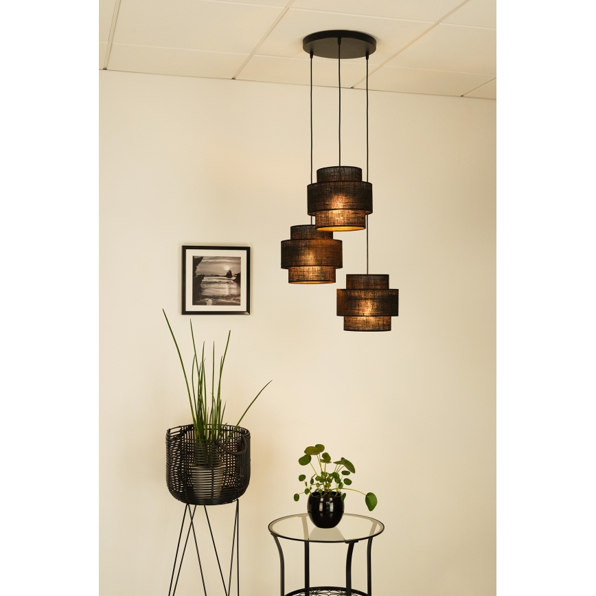 Brilagi - Taklampa SPACE YUTE 3xE27/15W/230V svart