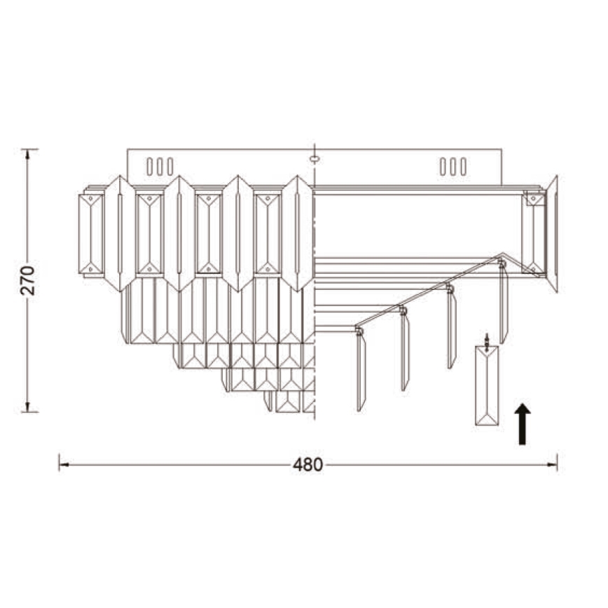 Brilagi - Taklampa SPECTRA 5xE14/40W/230V Ø 48 cm guldfärgad