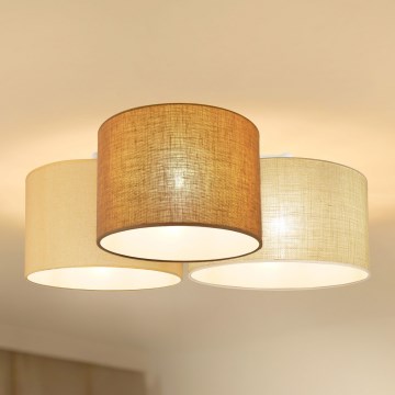 Brilagi - Taklampa SPIDER 3x E27, 15 W, 230 V, 60x70 cm, beige/krämfärgad