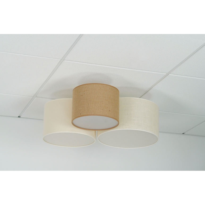 Brilagi - Taklampa SPIDER 3x E27, 15 W, 230 V, 60x70 cm, beige/krämfärgad
